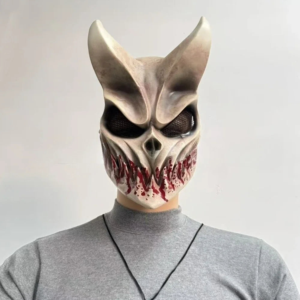 La matanza del deathcore prevalecerá ‌   Máscara de látex que cubre la mitad de la cara, ideal para Halloween, fiestas de disfraces, sesiones de fotos y como accesorio para disfraces.