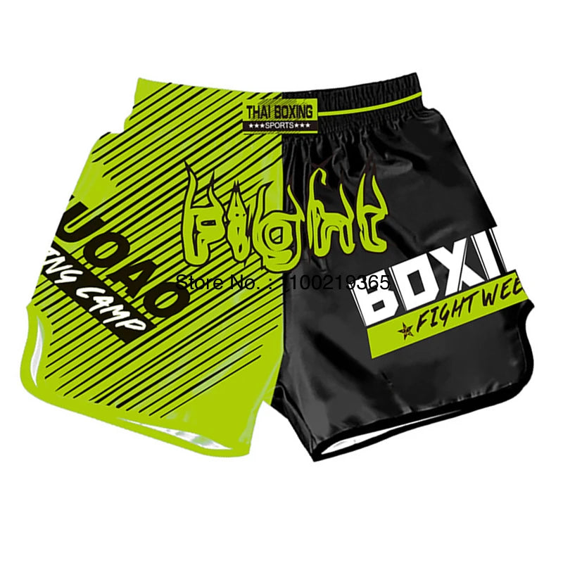 Pantalones cortos Muay Thai 2025, nuevos pantalones cortos de Kick Boxing para hombres, mujeres y niños, artes marciales Retro Thaiboxing Kickboxing Cage, pantalones de entrenamiento de lucha