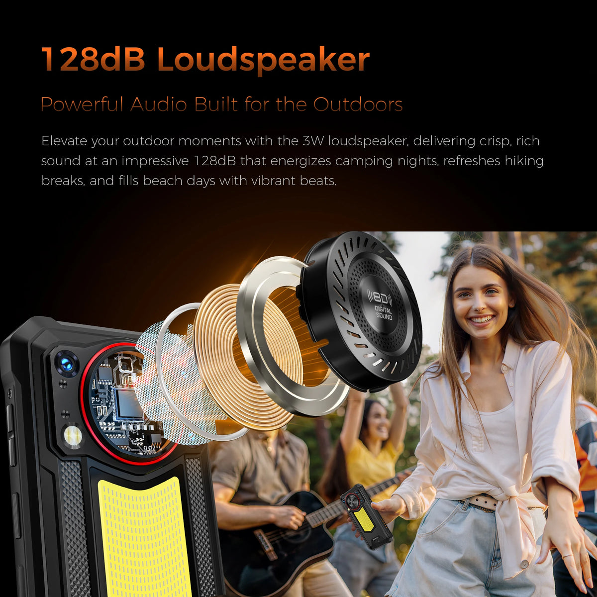 Teléfono inteligente OUKITEL WP53 PRO, 24 GB de RAM (8+16 expandibles), 256 GB de ROM, Android 15, batería de gran capacidad de 11000 mAh, pantalla HD de 6,52 pulgadas, cámara de 50 MP, linterna para acampar, altavoz potente