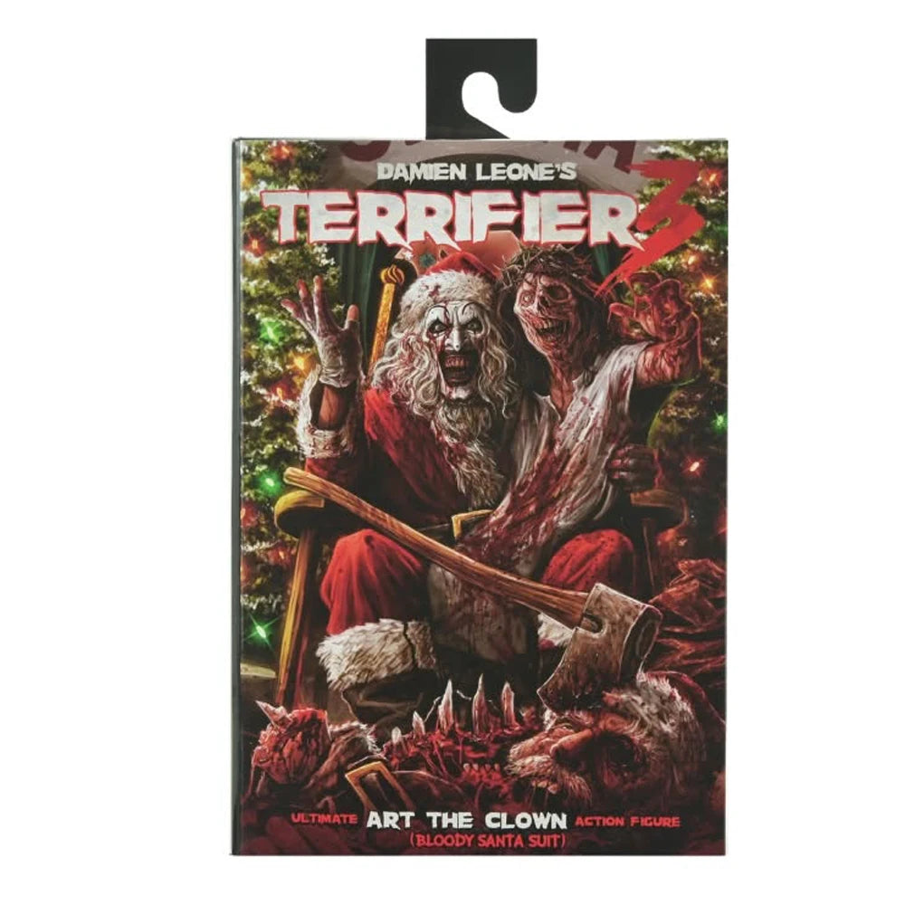 NECA Toys Terrifier 3 - Ultimate Bloody Santa Suit Art the Clown Figura de Acción a Escala 7 Pulgadas Modelo Muñeco Kit de Garaje