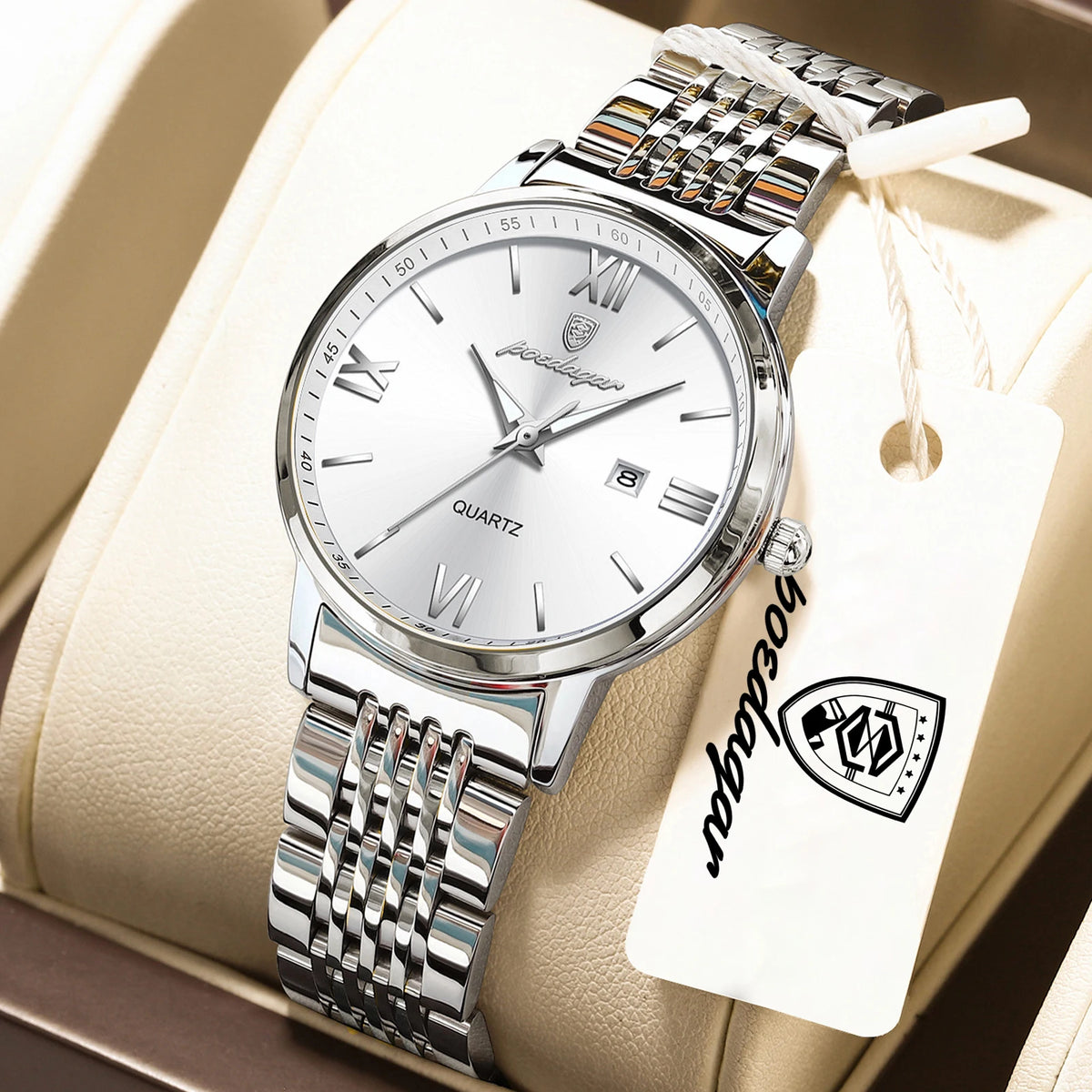 Reloj de mujer de moda POEDAGAR, resistente al agua, luminoso, con fecha, reloj para dama de alta calidad, exquisito reloj de cuarzo para mujer de acero inoxidable