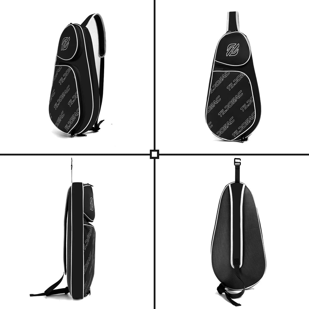 Funda impermeable para raqueta de pádel, bolso de tenis con asa para llevar al hombro, adecuada para diversos tipos de raquetas de tenis, con superficie suave y fabricada con fibra de carbono y EVA.