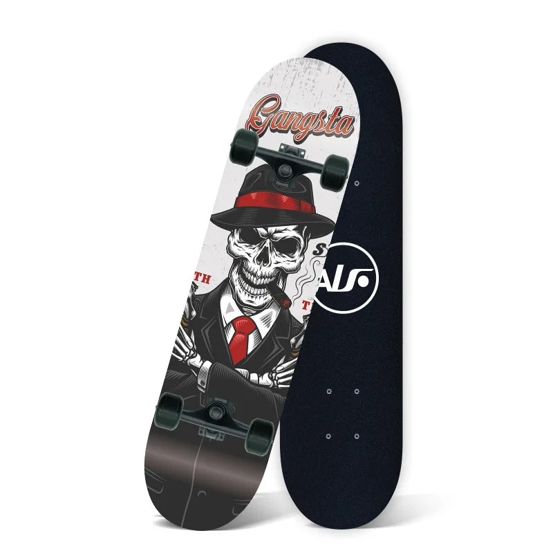 Patineta para Principiantes, Doble Kick Board, 80*20cm para Adolescentes y Adultos, Patineta de Cuatro Ruedas para Desplazamientos por la Calle