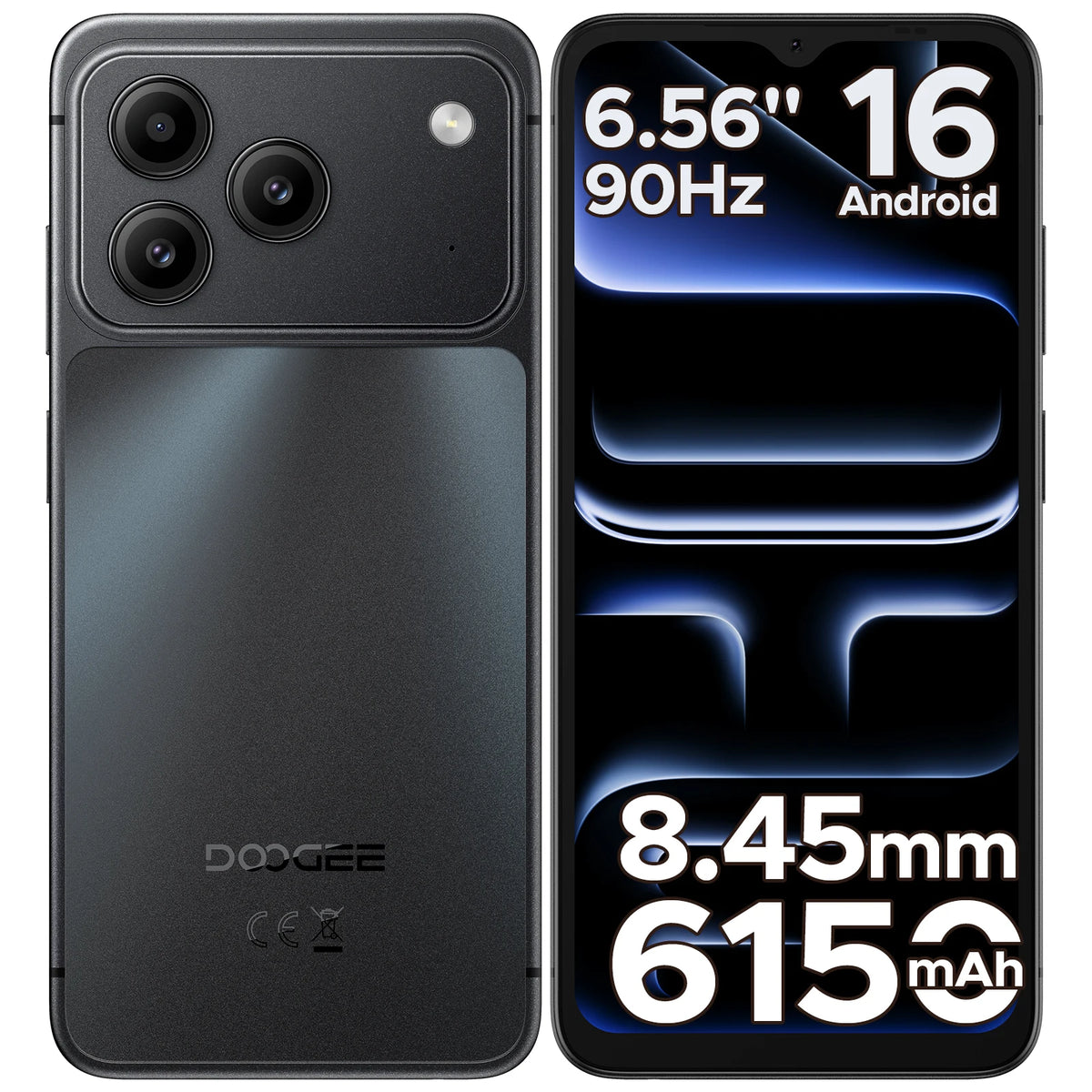 Smartphone DOOGEE NOTE57 Lite Android 16, pantalla HD+ de 6.56" a 90Hz, batería de 6150mAh, 12GB de RAM (3+9), 32GB de ROM, cámara principal de 13MP, compatible con desbloqueo facial