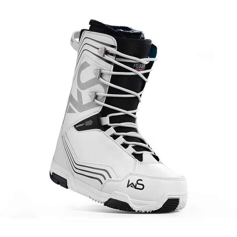 Botas de Snowboard de Dureza Media, Cálidas, Impermeables, con Cordones, para Hombre y Mujer, Adultos, Estilo Libre, con Entresuela de EVA y Forro de Piel de Oveja
