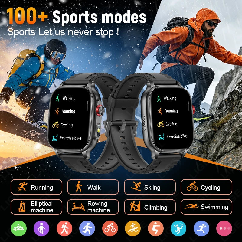 Reloj inteligente LIGE New Fashion de 1400 mAh para hombre, deportivo, resistente al agua IP68, con monitor de frecuencia cardíaca 24 horas integrado, llamadas Bluetooth, reloj inteligente para mujer