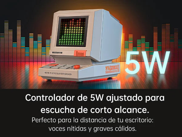 Divoom MiniToo Retro Bluetooth Speaker Portable Pixel Display Music Box Retro Computer Style Speaker Gift