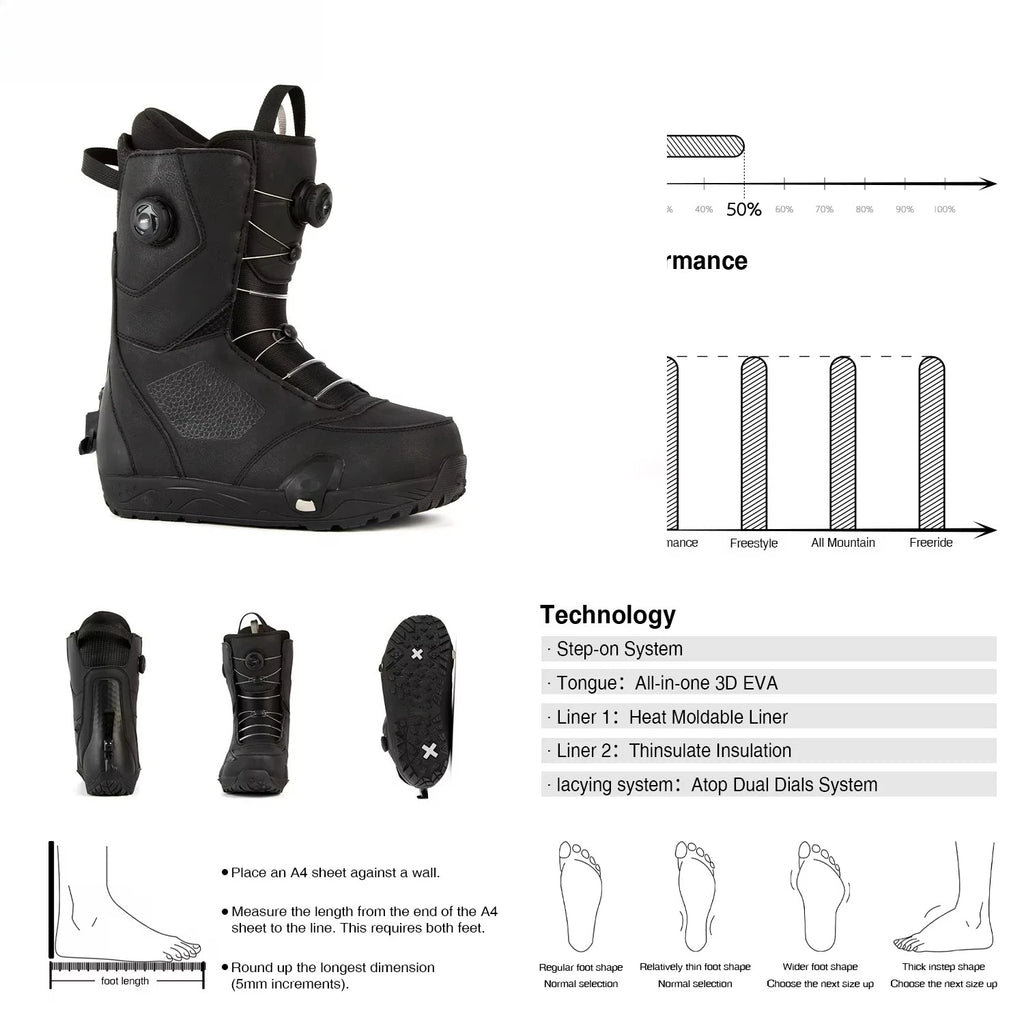 Conjunto/Paquete de Fijaciones y Botas para Snowboard