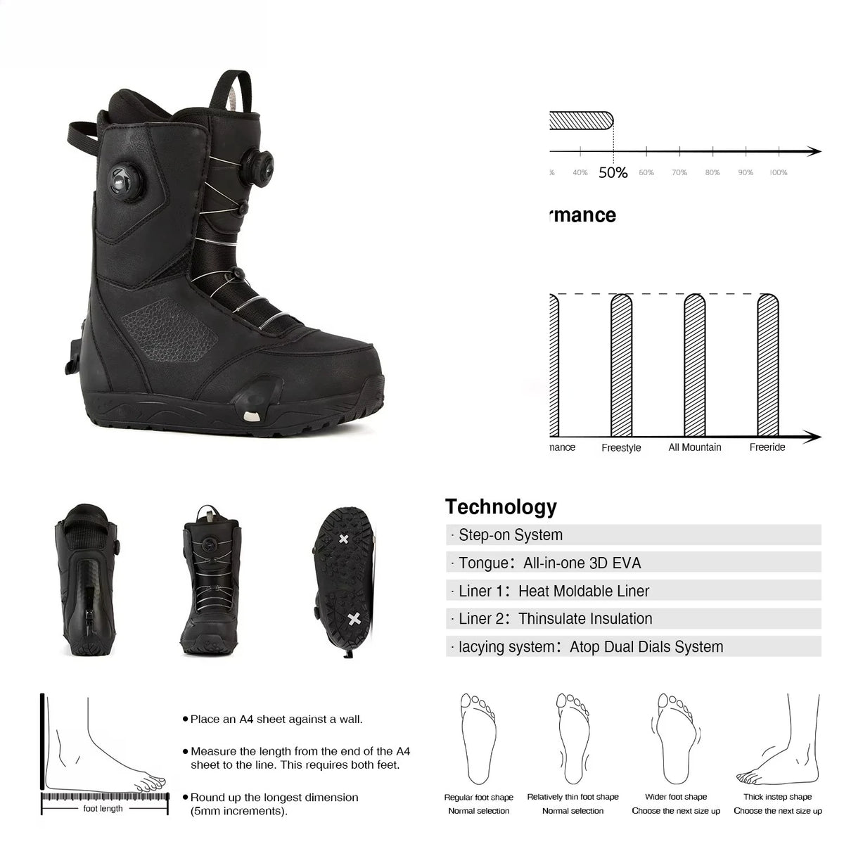 Conjunto/Paquete de Fijaciones y Botas para Snowboard