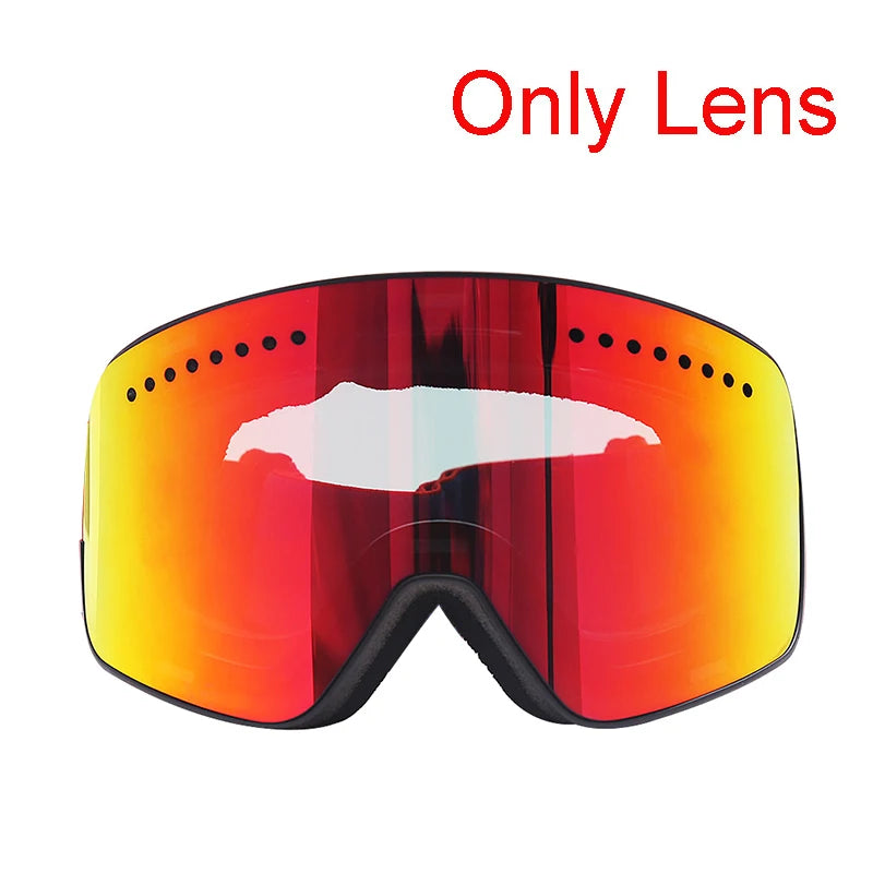 Gafas magnéticas de esquí y Snowboard para hombres y mujeres, protección UV 100% con lentes desmontables, gafas antivaho, máscara de esquí grande