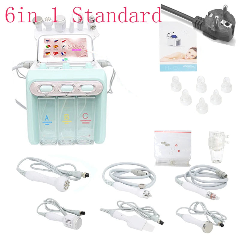 AOKO 6/7 en 1 Dermoabrasión Peel Spa Máquina Facial Rejuvenecimiento de la Piel Hydro Dermoabrasión Aqua Limpieza Profunda Dispositivo de Cuidado de la Piel