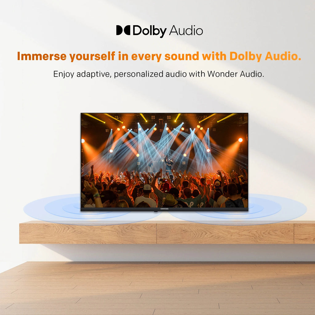 Coocaa 32" QLED Smart TV – Built-in Google Cast, 60Hz, HDR10 & HLG, Dolby Audio, Qyocare 5.0 Anti Blue Light, Flicker-Free, 2 HDMI & 2 USB Ports, 200 cd/m² Brightness