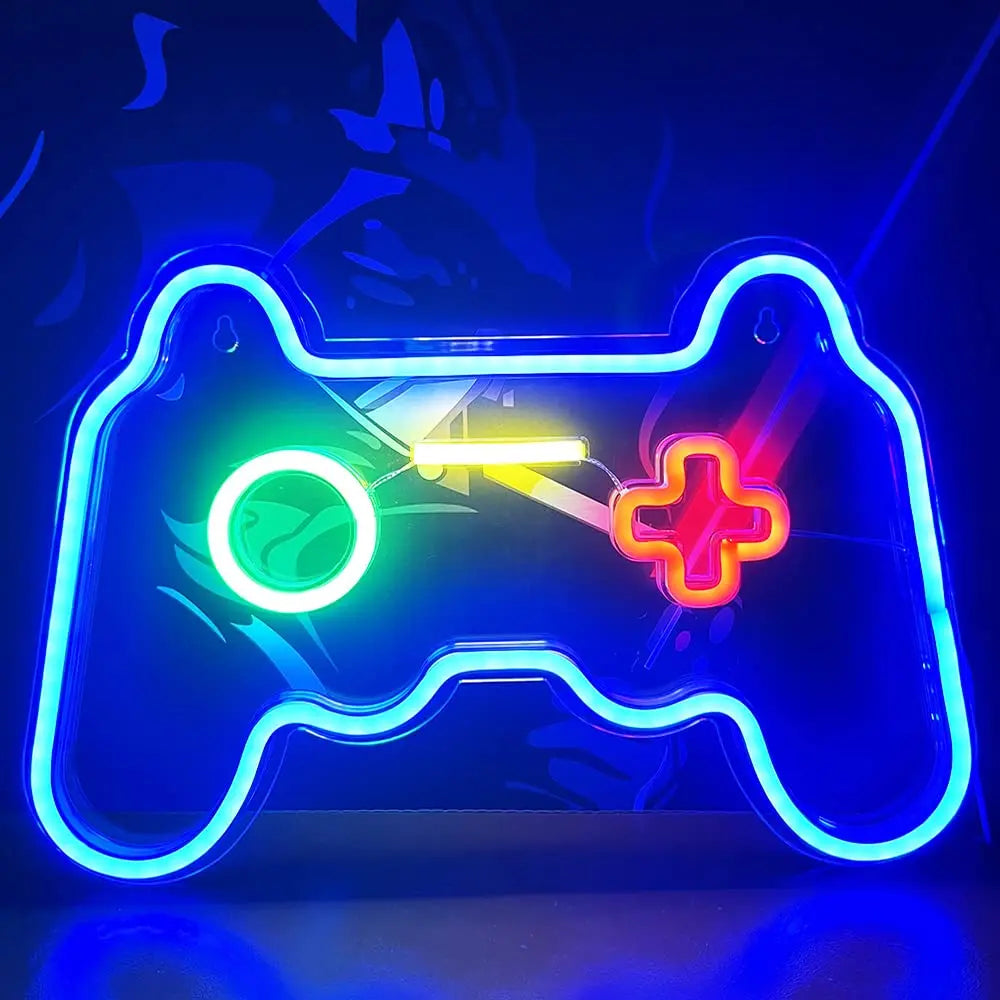 Gamepad Shape Neon Sign for Teen Boys' Gamer Room Wall Home Decoration Led Light Night Lamp Cool Gamer Gifts