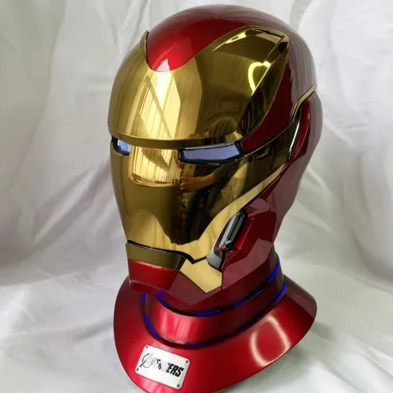 Casco de Iron Man Mk5 Mk50 Mk17 con Control por Voz Jarvis, Luz LED, Modelo de Juguete para Adultos, Regalo de Cumpleaños