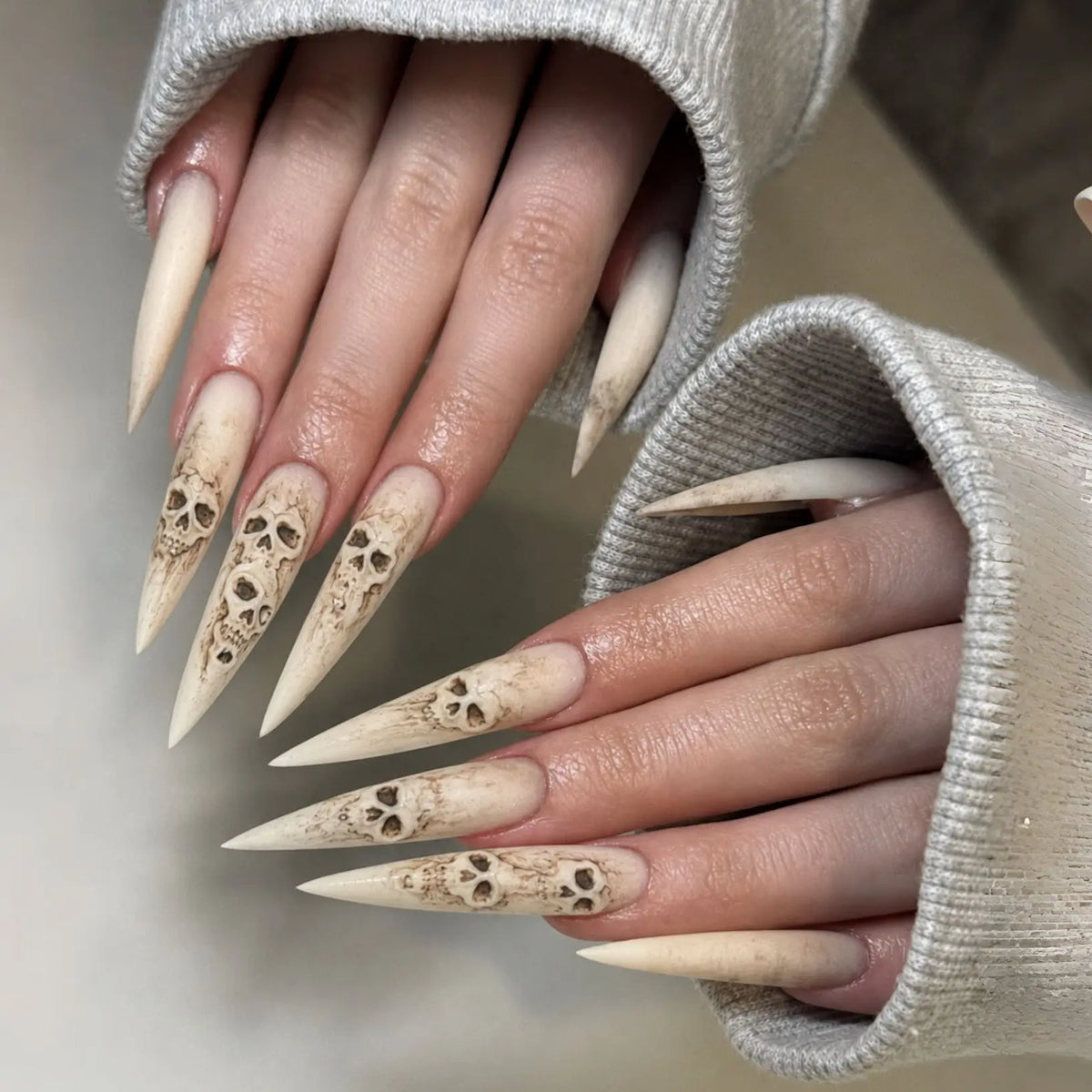 24 Uds uñas postizas de color rojo sangre gradiente parche de uñas postizas de punta larga cubierta completa puntas de uñas postizas usables juegos de manicura de Halloween