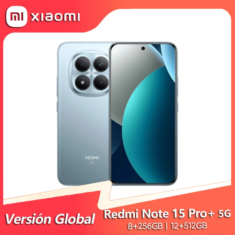 Xiaomi Redmi Note 15 Pro+ 5G 256GB/512GB, Snapdragon 7s Gen 4, Pantalla AMOLED 1.5K de 6.83", 120Hz, cámara de 200MP, NFC, 6500mAh