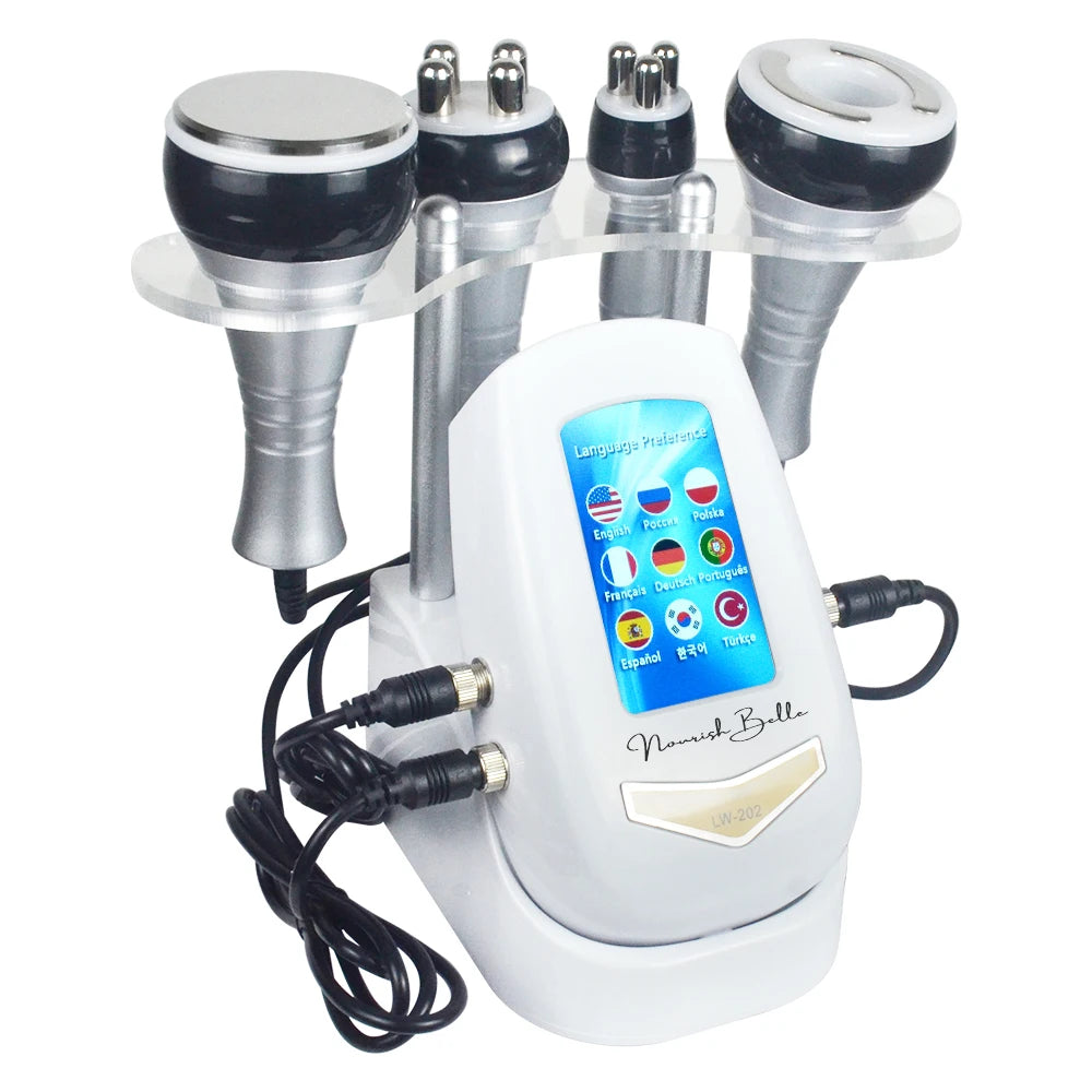 Máquina de Cavitación y Masaje Adelgazante Moonic 4 en 1 40K, Equipo Multifuncional para Reafirmar y Levantar el Rostro y el Cuerpo, Herramienta para el Cuidado de la Piel para Uso en Spa