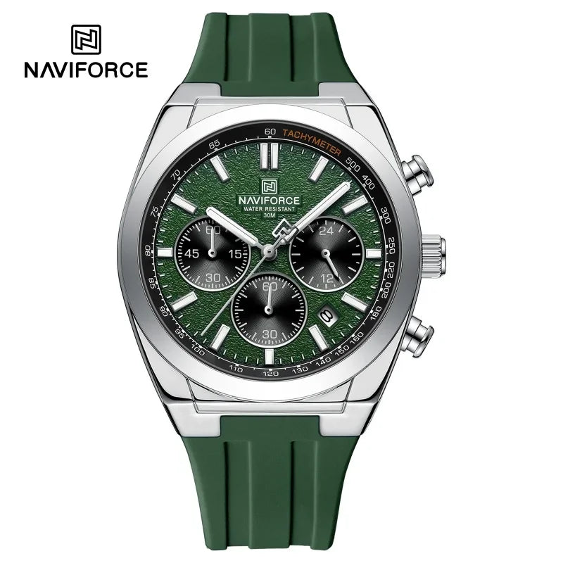 Reloj de pulsera NAVIFORCE para hombre, de cuarzo, moderno y de lujo, deportivo, con pantalla de 24 horas, ventana de fecha, cronógrafo y resistente al agua, regalo para hombre