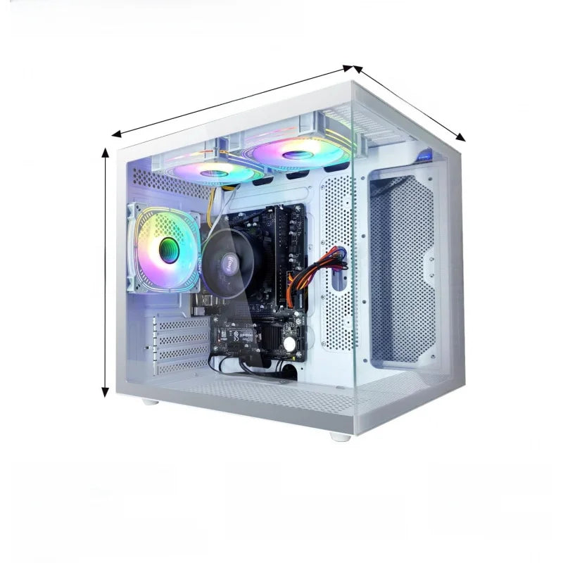 PC para Juegos, SSD NVMe de 1 TB, 32 GB de RAM, WiFi 6, Computadora de Escritorio Preensamblada (Blanca, 5700G, 1 TB, DOS, GB, 16)