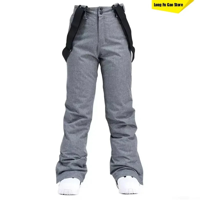 Pantalones de Esquí Gruesos y Cálidos de Invierno para Hombre y Mujer, Pantalones Impermeables y Resistentes al Viento con Tirantes, Pantalones de Snowboard para Nieve, Tallas Grandes
