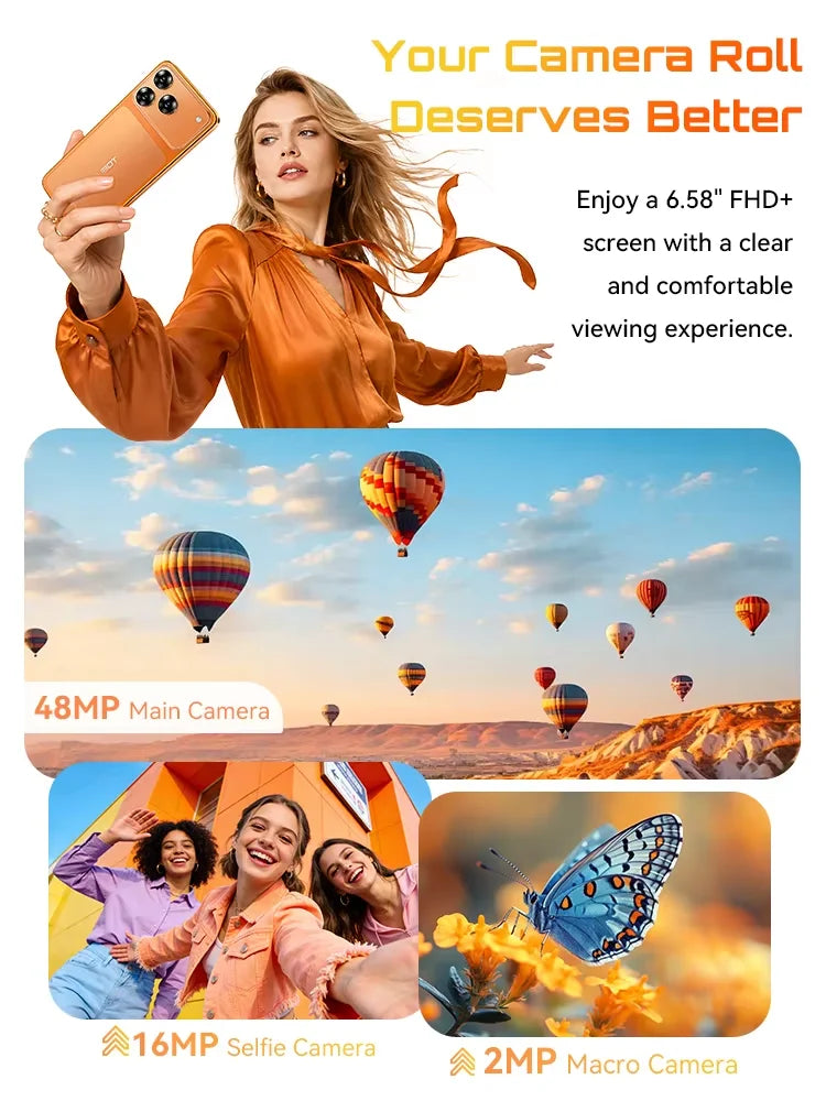 [Envío desde Francia] Smartphone Cubot A50 Android 16GB(6+10) RAM+128GB ROM, 6.58 pulgadas FHD+ 1080*2408, 60Hz, Dual Nano SIM, Batería de 5000mAh, 48MP+16MP, NFC, Face ID