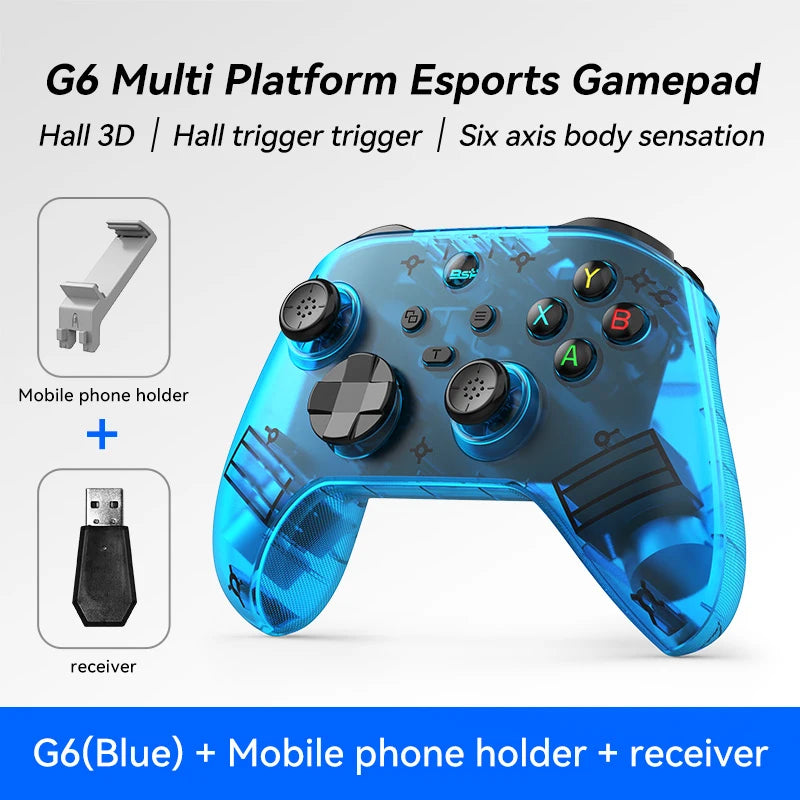 Controlador de Juegos Móvil Inalámbrico G6 con Gatillos y Joystick Hall, Compatible con Switch/PC/Android/iOS