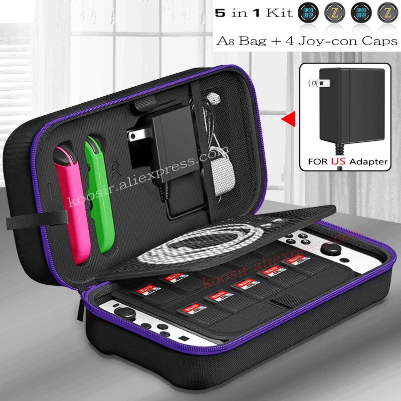 Bolsa de almacenamiento grande para Nintendo Switch, Estuche de transporte portátil SwitchOLED, bolsa de viaje de tela Oxford antiarañazos para Nintendo Switch OLED