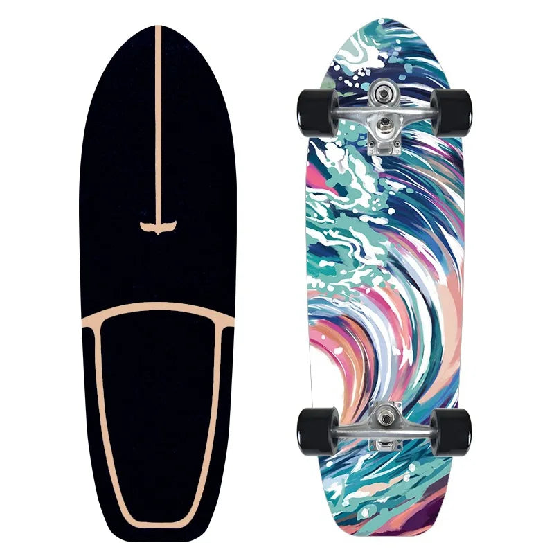 Monopatín de surf individual CX7 de arce para carving, cruiser, longboard, para pumping, deportivo y genial