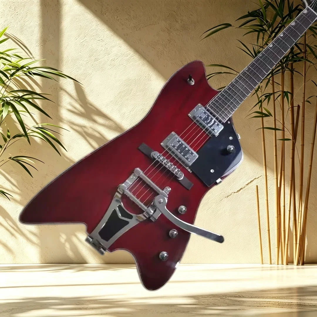 Cuerpo de guitarra Wine Red Fire, doble pastilla humbucker, gran trémolo, banda de rock duro, ensayo, grabación en vivo, colección 2026, nuevo
