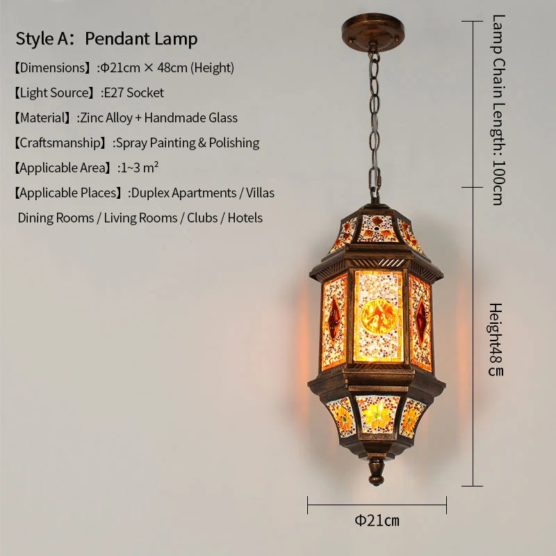 Outdoor Lighting Waterproof Pendant Lamp for Courtyard Garden Balcony Porch Terrace Decorative Hanging Light