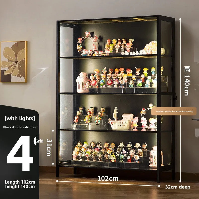 Vitrina de exhibición de madera maciza con puerta de vidrio de lujo, a prueba de polvo, diseño para modelos de cajas ciegas, gabinete de almacenamiento.