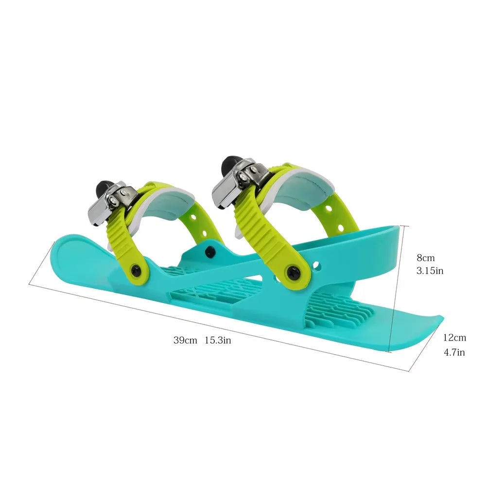 Mini esquís de nivel básico para adultos, adecuados para principiantes, botas de esquí que se pueden usar directamente en los pies, zapatos para caminar en la nieve