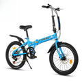 Bicicleta plegable de 20 pulgadas, 6 velocidades, doble freno de disco: bicicleta compacta y fácil de transportar para un almacenamiento sencillo