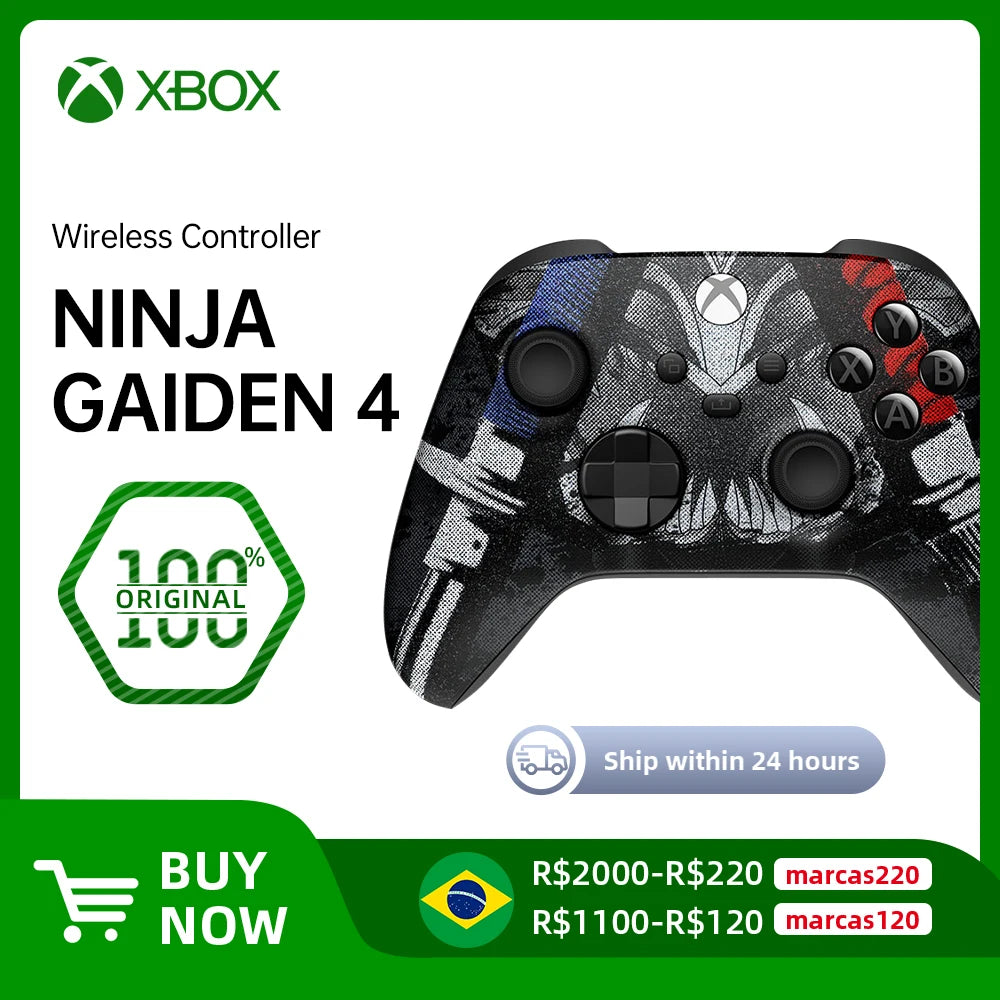 Control Inalámbrico Microsoft Xbox - NINJA GAIDEN 4/Pulse Cipher/ Blanco/Negro - para Xbox Series S X XSS XSX Xbox One