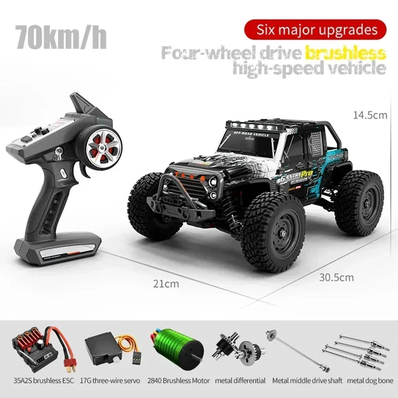 Coche teledirigido de alta velocidad con motor de escobillas 1:16 PRO 75 KM/h, coche todoterreno con tracción a las cuatro ruedas, coches de drift