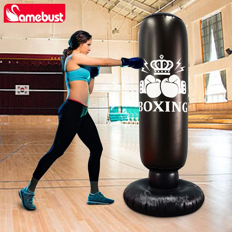 Saco de Boxeo Inflable Camebust, Saco de Boxeo Rebotable, Equipo de Boxeo Inflable para Relajación Diaria