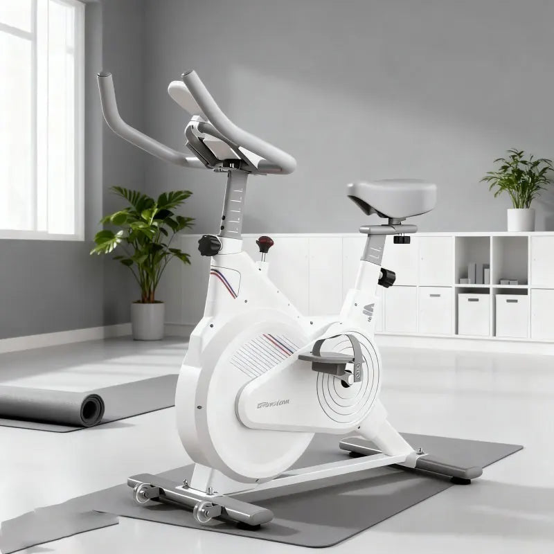 Bicicleta Estática de Spinning para Interiores, Bicicleta de Ejercicio con Resistencia Magnética Silenciosa y Monitor LCD, Equipo de Ejercicio Cardiovascular para Gimnasio en Casa