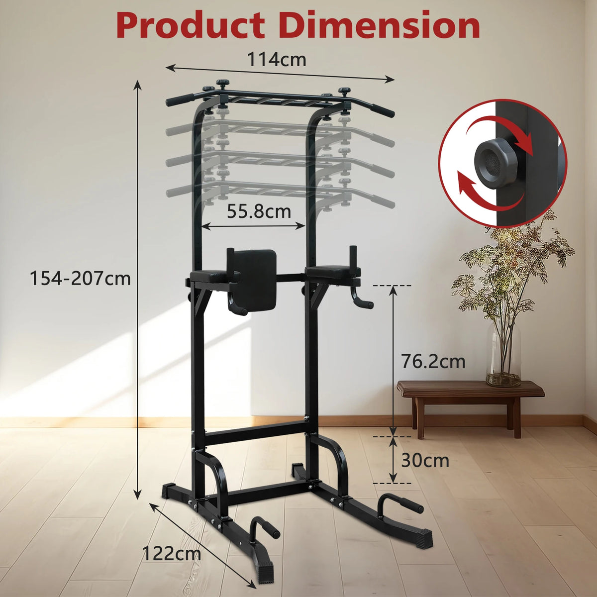 Estación de inmersión de torre eléctrica, barra de dominadas, torre de potencia multifunción, entrenamiento de realce, ejercicio Abdominal para gimnasio en casa, entrenamiento de fuerza