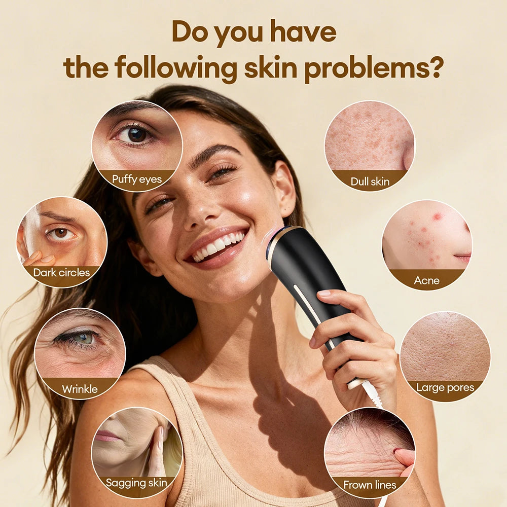 Máquina HIFU Mini para Uso Doméstico, Dispositivo de Rejuvenecimiento Facial con Radiofrecuencia, LED y Ultrasonido, Masajeador Antiarrugas para Rostro, Mentón, Cuello y Ojos