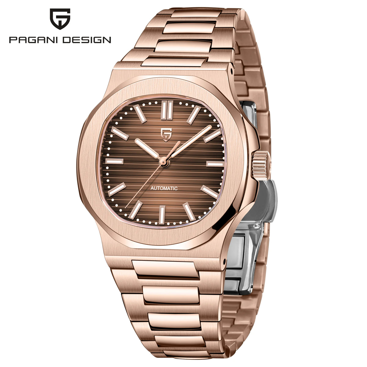 PAGANI DESIGN Men's Watches 2026 New Luxury Rose Gold Automatic Watch Men Sapphire crystal Waterproof Mechanical Wrist Watch Men