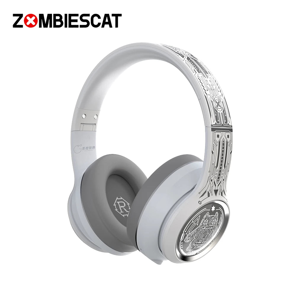 Audífonos Bluetooth Zombescat S1 con Bajos Potentes, Cancelación de Ruido ENC para Llamadas, Auriculares Inalámbricos con Luces LED