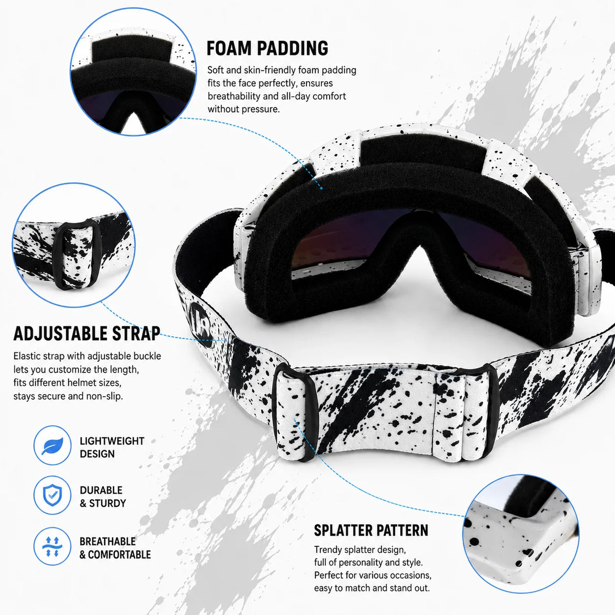 Gafas de esquí, ciclismo, motocicleta, gafas a prueba de viento, UV400, gafas de nieve para snowboard, gafas de esquí para deportes al aire libre de invierno