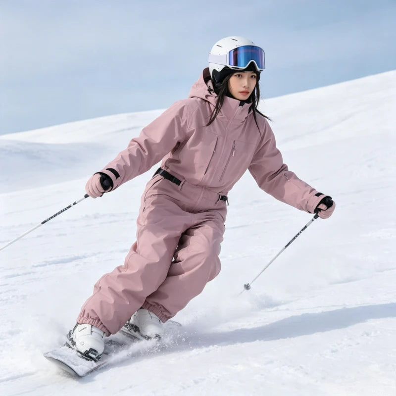 Nuevos Conjuntos de Esquí para Mujer 2026, Impermeables, Resistentes al Viento, Trajes de Nieve para Invierno, Deportivos, Transpirables, Conjuntos de Snowboard Sólidos para Hombre