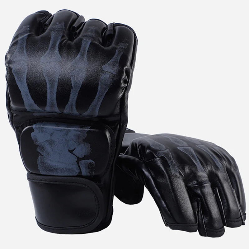 1 par de guantes de medio dedo, guantes de boxeo, guantes de entrenamiento