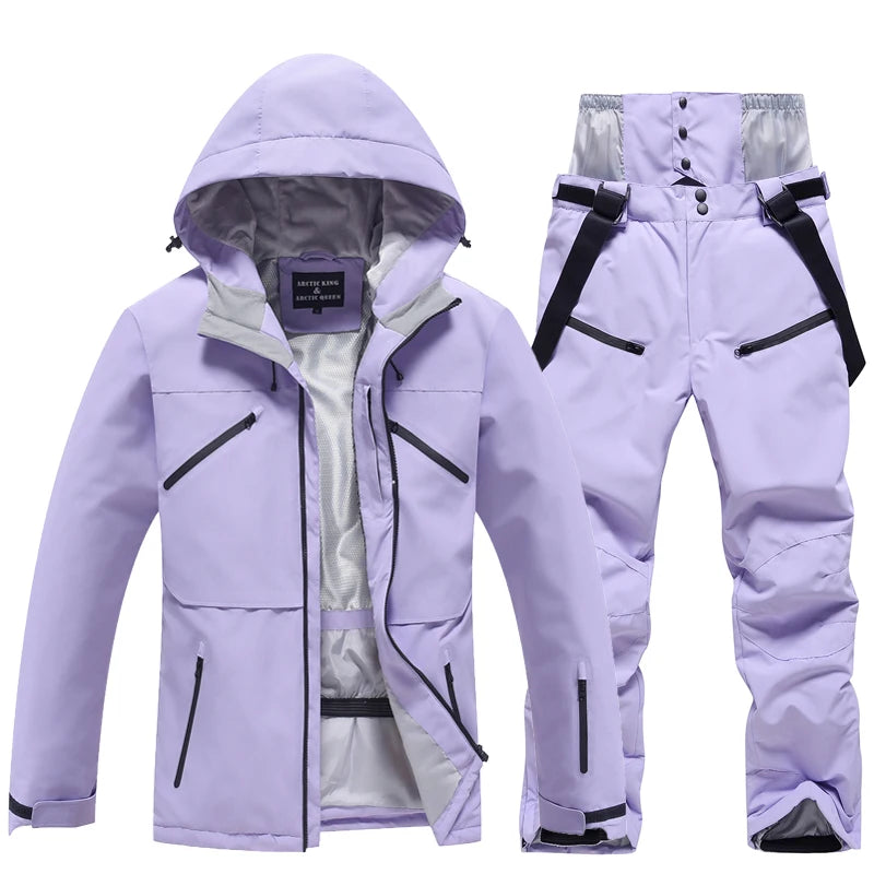 Conjunto de traje de esquí impermeable para hombre y mujer, traje de nieve, conjunto de chaqueta y pantalón de esquí, ropa de exterior, snowboard, en general
