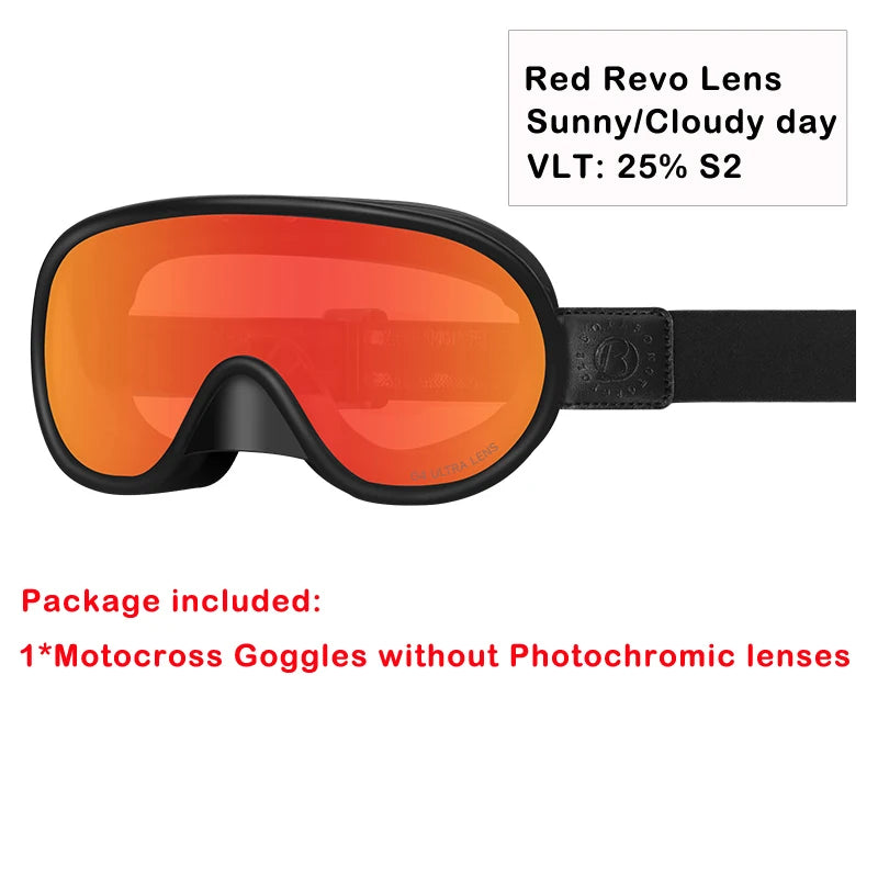 BOLLFO-gafas fotocromáticas Vintage para motocicleta, equipo de equitación para Motocross, UV400, antiniebla, para esquí, moto de nieve y Snowboard