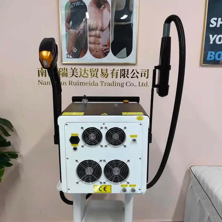 Máquina de Picosegundos con Diodo Láser 2 EN 1 FAC 10BARS, 4 Longitudes de Onda 755 808 940 1064nm, Depilación Permanente Indolora con Hielo, Eliminación de Tatuajes