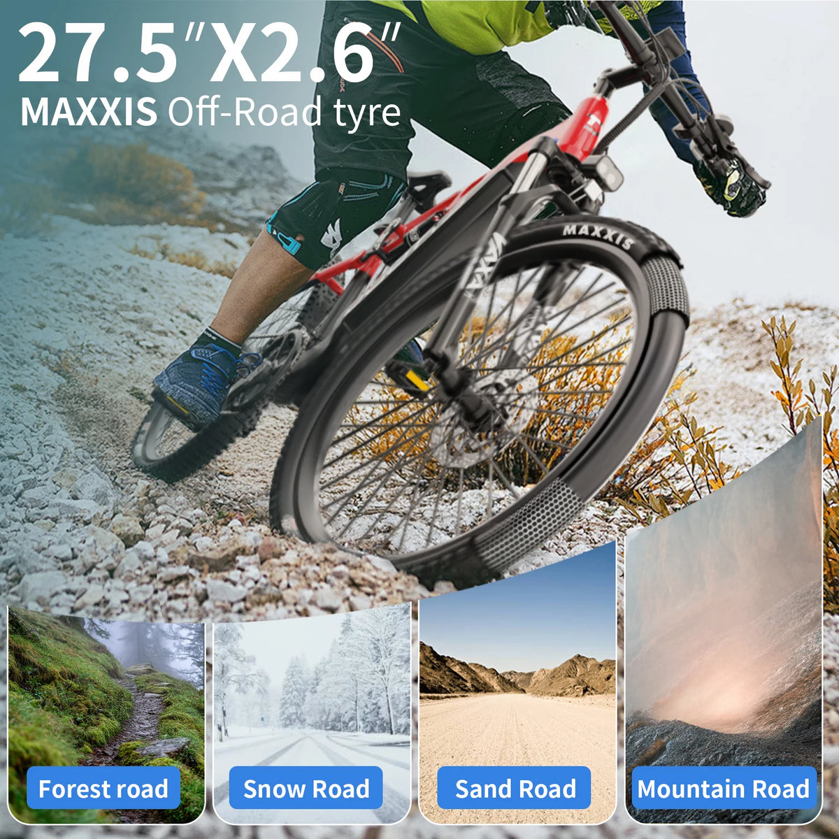 Bicicleta de montaña eléctrica DUOTTS E29 con motor de 250 W, ruedas de 27,5", batería de 48 V 13,5 Ah, autonomía de 90 km y frenos de disco hidráulicos para conducción todoterreno