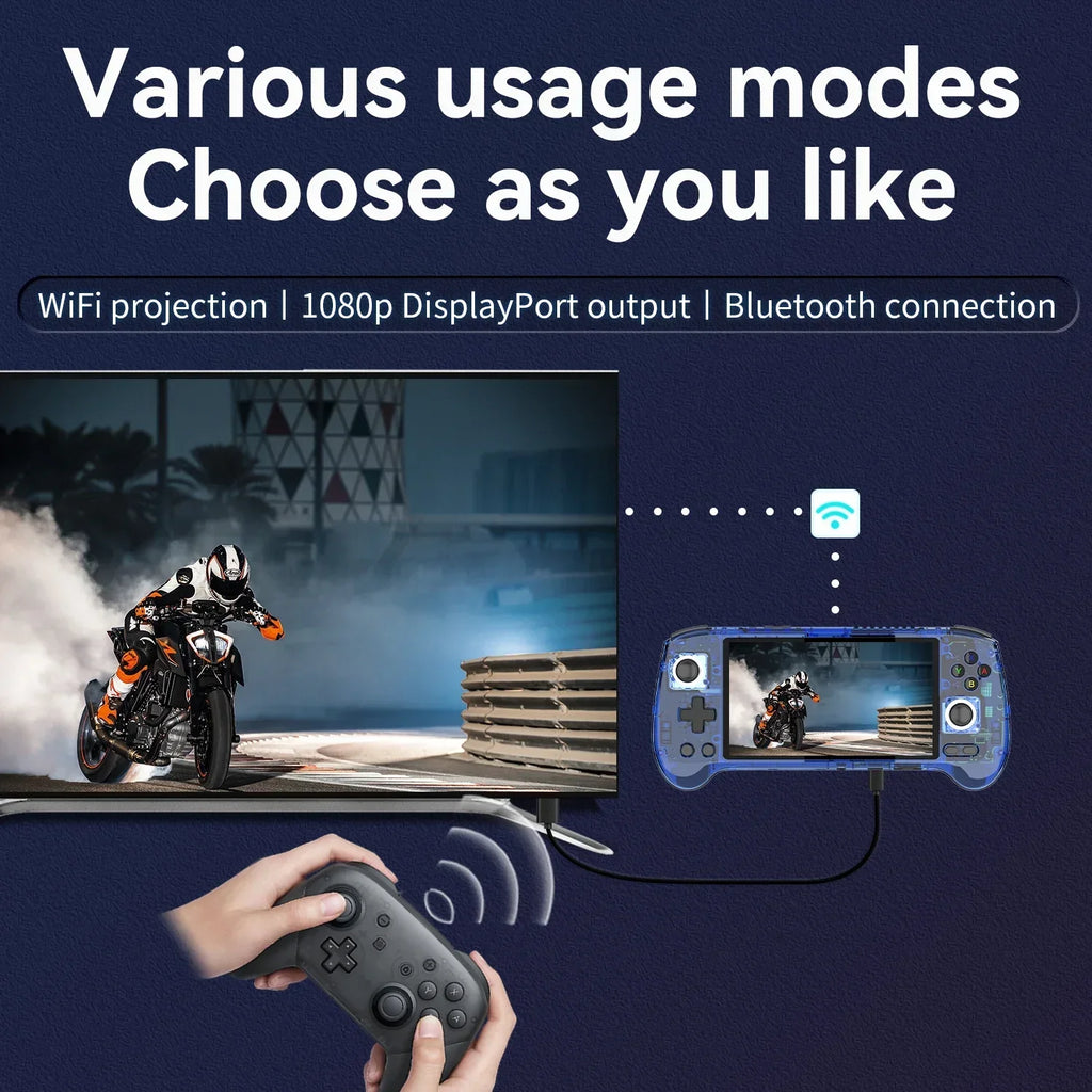 Consola de juegos portátil ANBERNIC con pantalla AMOLED de 5.48'', sistema operativo Android 13, batería de 5500 mAh, Bluetooth 5.0, consola de juegos retro, reproductor de videojuegos portátil RG556