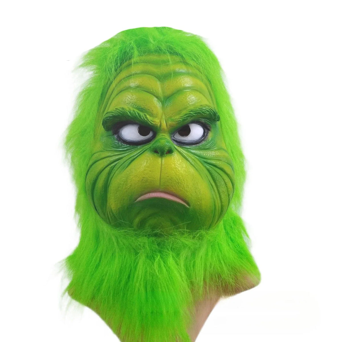 Máscara de monstruo de pelo verde, máscara de Cosplay de monstruo de piel verde, máscara de Halloween, guante de látex de Anime, máscaras Grinch verdes